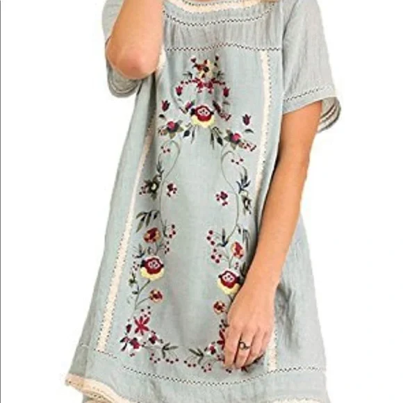 umgee white embroidered dress Just Believe Boutique
